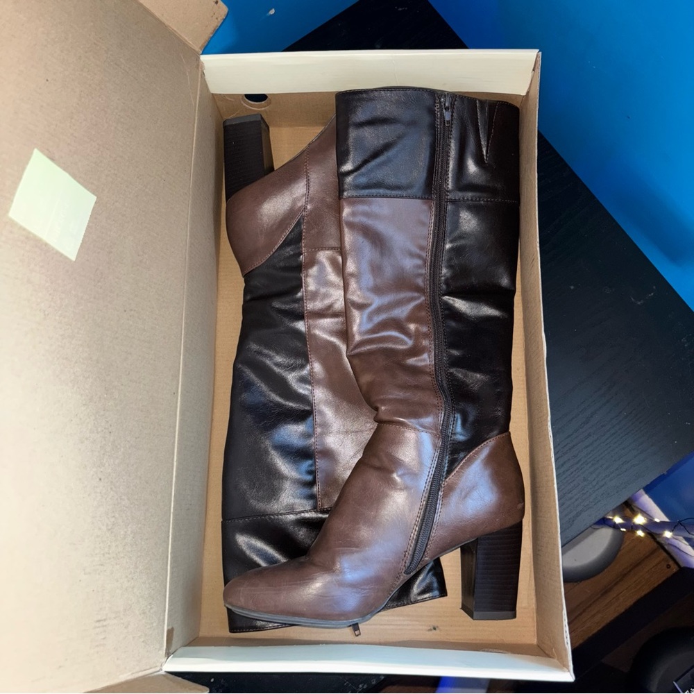 Elegant Black and Brown Women's Boots
